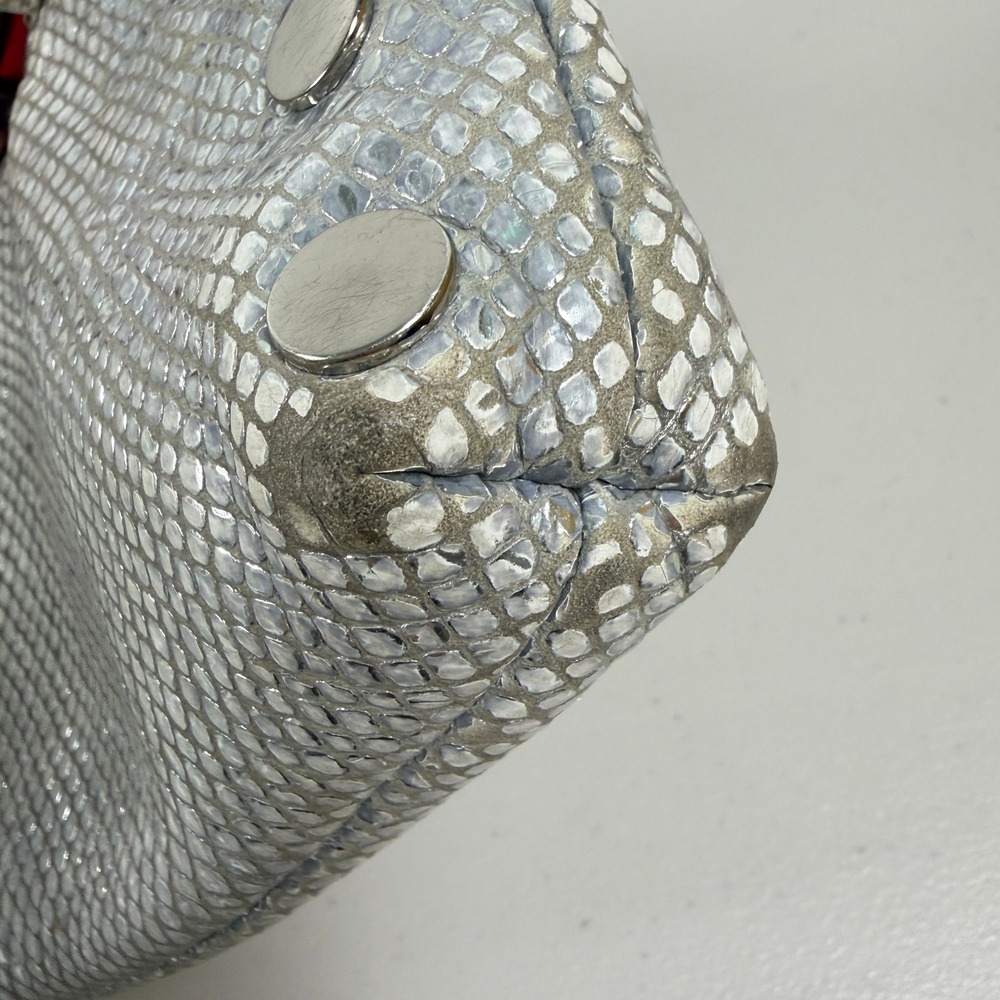 Hammitt Crossbody Bag Silver Python Embossed Leat… - image 11